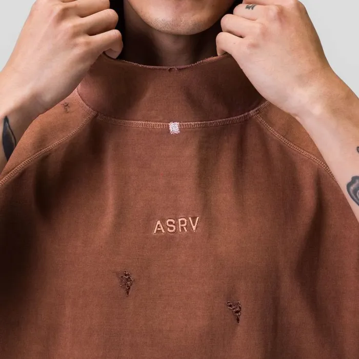 ASRV Hoodies and Sweatshirts Men Tech Essential Cutoff Hoodie Faded Rust