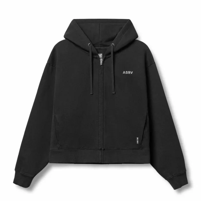 ASRV Hoodies and Sweatshirts Men Tech Essential Distressed Full Zip Hoodie Black 034training Division034 ASRV Hoodies and Sweatshirts Men Tech Essential Distressed Full Zip Hoodie Black 034training Division034