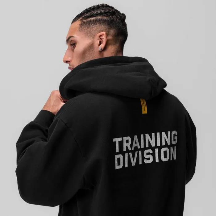 ASRV Hoodies and Sweatshirts Men Tech Essential Distressed Full Zip Hoodie Black 034training Division034 ASRV Hoodies and Sweatshirts Men Tech Essential Distressed Full Zip Hoodie Black 034training Division034