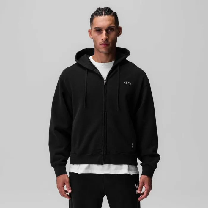 ASRV Hoodies and Sweatshirts Men Tech Essential Distressed Full Zip Hoodie Black 034training Division034 ASRV Hoodies and Sweatshirts Men Tech Essential Distressed Full Zip Hoodie Black 034training Division034