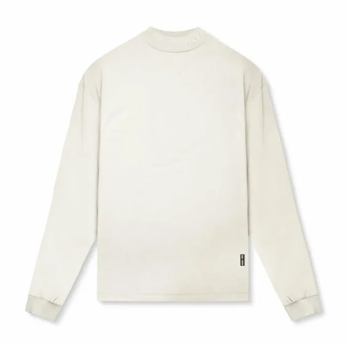 ASRV Long Sleeves Men CottonPlus Mock Neck Long Sleeve Ivory Cream