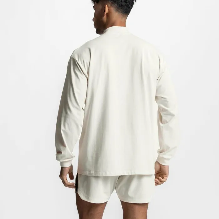 ASRV Long Sleeves Men CottonPlus Mock Neck Long Sleeve Ivory Cream