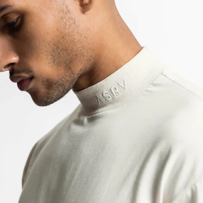 ASRV Long Sleeves Men CottonPlus Mock Neck Long Sleeve Ivory Cream