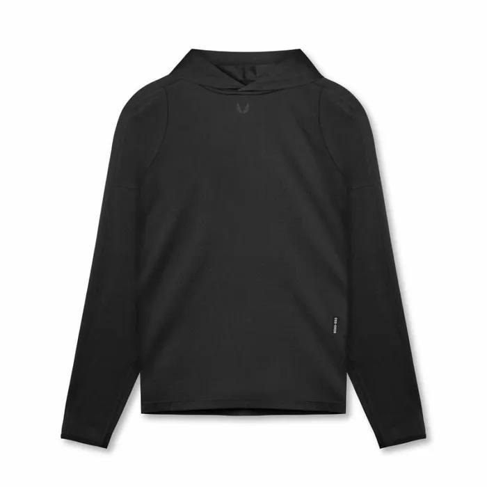ASRV Long Sleeves Men NanoMesh Fitted Hoodie Black