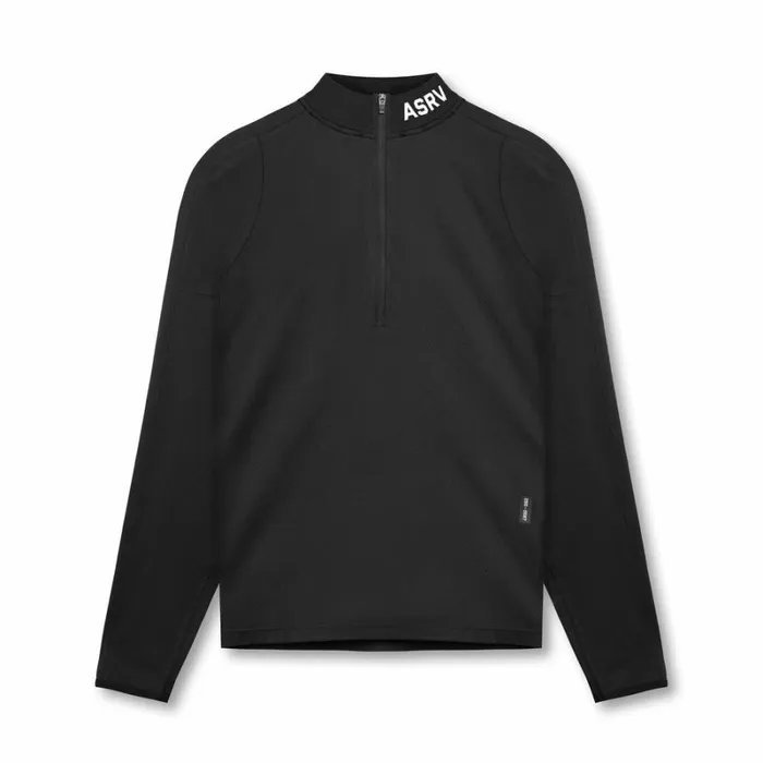 ASRV Long Sleeves Men NanoMesh Quarter Zip Black