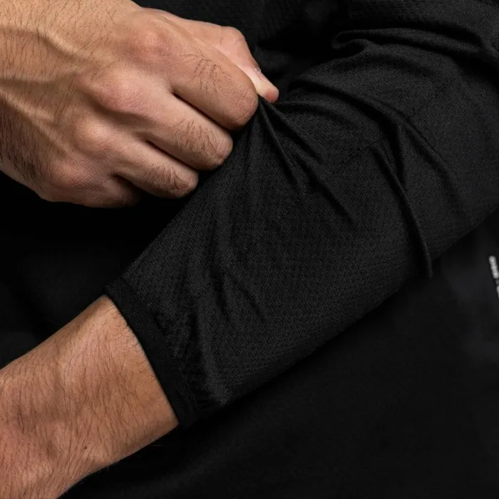 ASRV Long Sleeves Men NanoMesh Quarter Zip Black