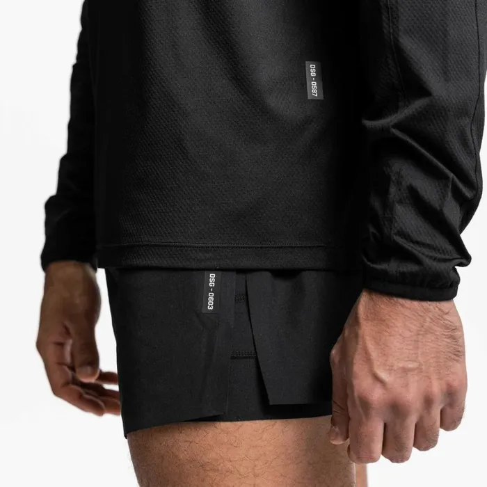 ASRV Long Sleeves Men NanoMesh Quarter Zip Black