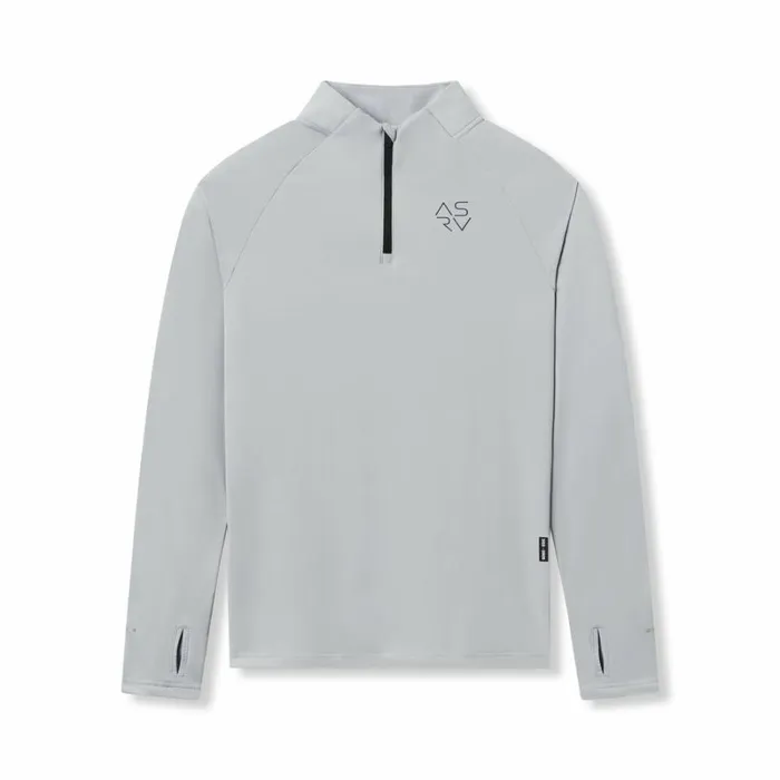 ASRV Long Sleeves Men Thermal Training Quarter Zip Slate Grey 034cyber034