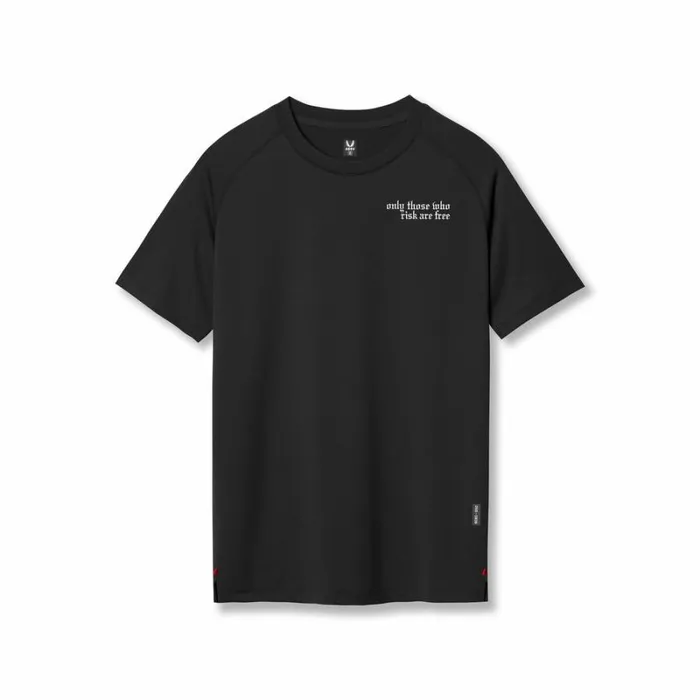 ASRV Short Sleeves Men 3DLite 20 Lycra Fitted Tee Black 034brush Wings034