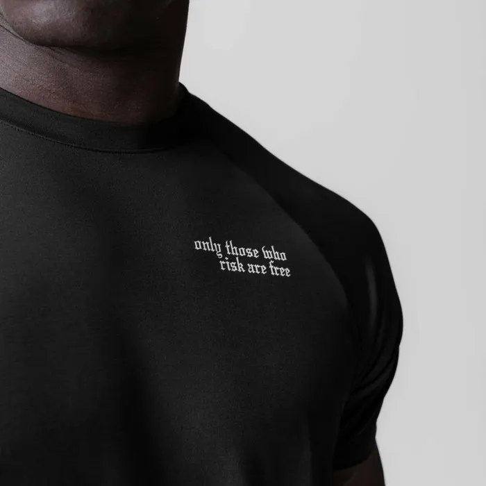 ASRV Short Sleeves Men 3DLite 20 Lycra Fitted Tee Black 034brush Wings034