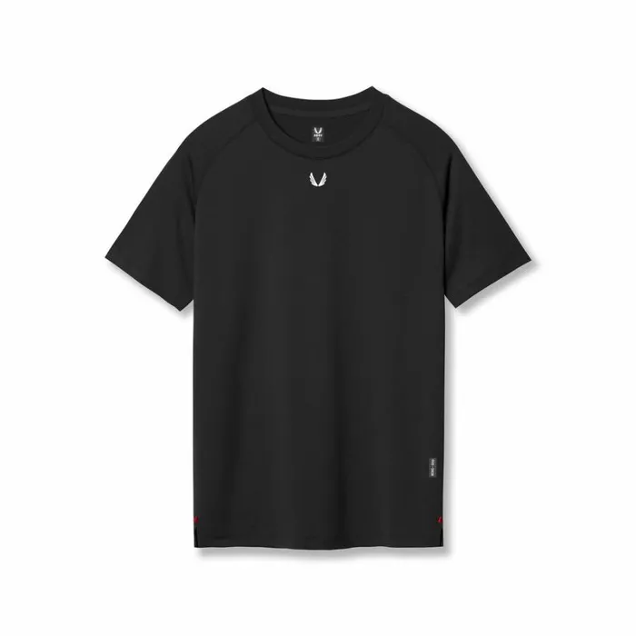 ASRV Short Sleeves Men 3DLite 20 Lycra Fitted Tee Black 034otwr Block034
