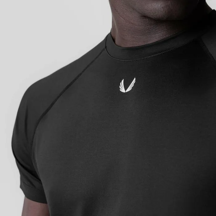 ASRV Short Sleeves Men 3DLite 20 Lycra Fitted Tee Black 034otwr Block034