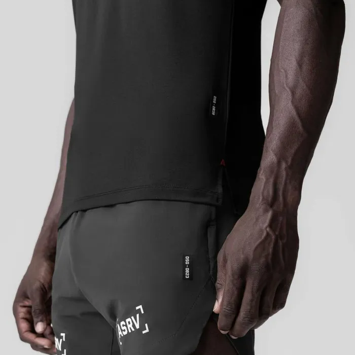 ASRV Short Sleeves Men 3DLite 20 Lycra Fitted Tee Black 034otwr Block034