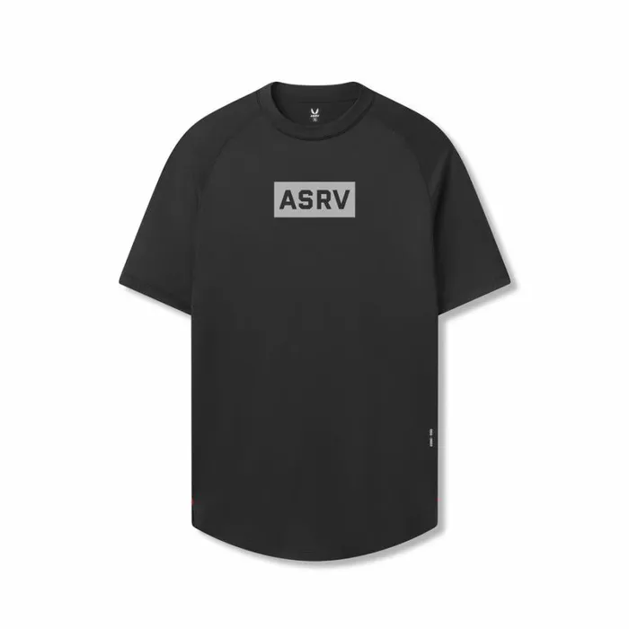 ASRV Short Sleeves Men AeroSilver Established Tee Black 034box Logo034