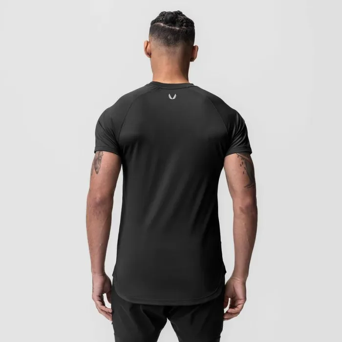 ASRV Short Sleeves Men AeroSilver Established Tee Black 034box Logo034