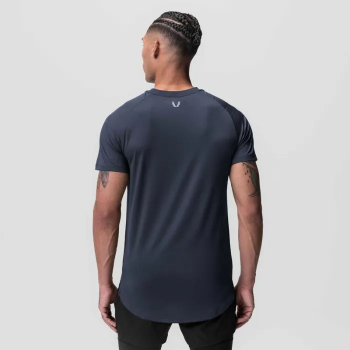 ASRV Short Sleeves Men AeroSilver Established Tee Navy