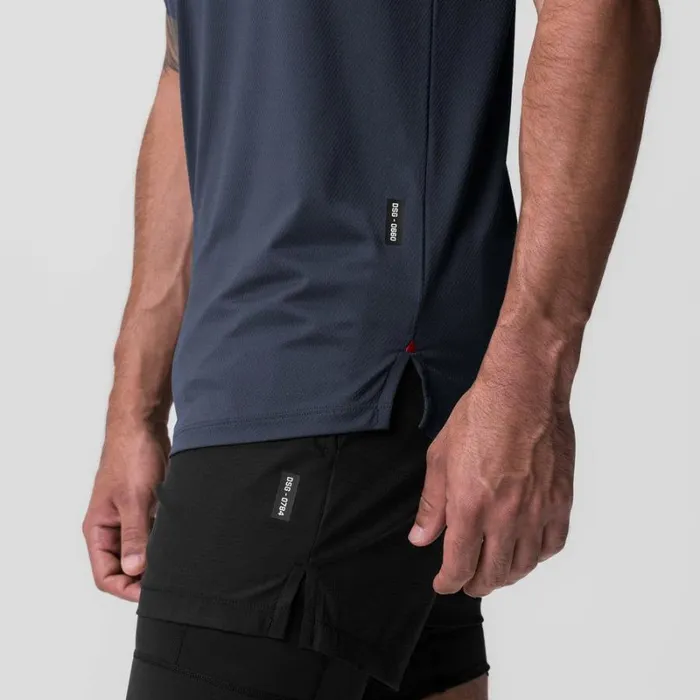 ASRV Short Sleeves Men AeroSilver Established Tee Navy