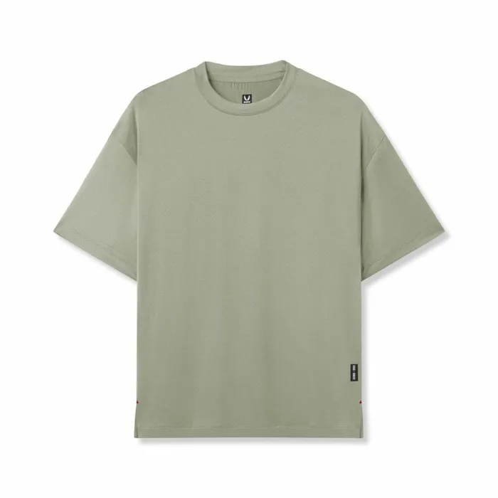 ASRV Short Sleeves Men AeroSilver Oversized Tee Sage