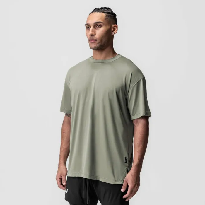ASRV Short Sleeves Men AeroSilver Oversized Tee Sage