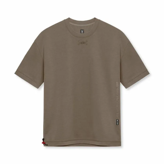 ASRV Short Sleeves Men CottonPlus Heavyweight Oversized Cinch Tee Deep Taupe