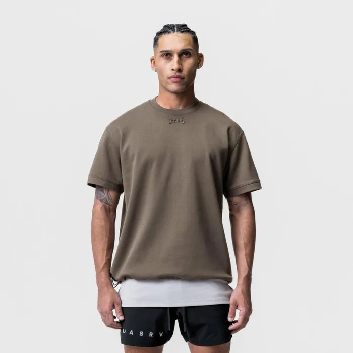 ASRV Short Sleeves Men CottonPlus Heavyweight Oversized Cinch Tee Deep Taupe ASRV Short Sleeves Men CottonPlus Heavyweight Oversized Cinch Tee Deep Taupe
