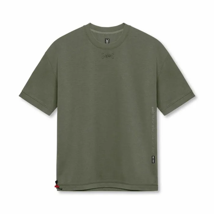 ASRV Short Sleeves Men CottonPlus Heavyweight Oversized Cinch Tee Olive