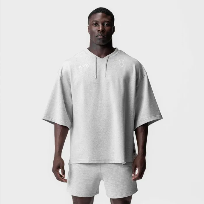 ASRV Short Sleeves Men MicroTerry WarmUp Tee Heather Grey