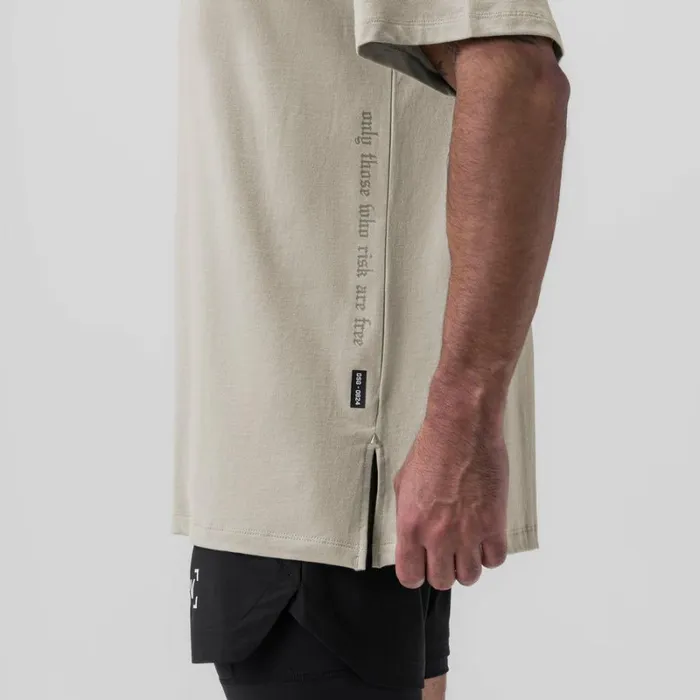 ASRV Short Sleeves Men Supima Oversized Tee Sand Smoke