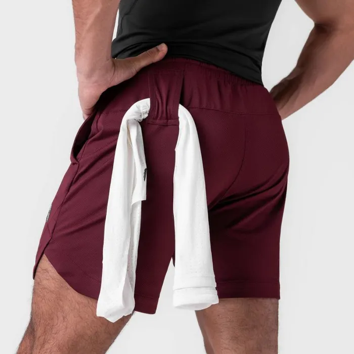 ASRV Shorts Men AeroSilver 7034 Linerless Short Crimson Red