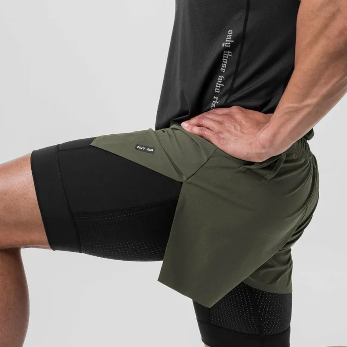 ASRV Shorts Men Ripstop 3034 High Split Liner Short Oliveblack
