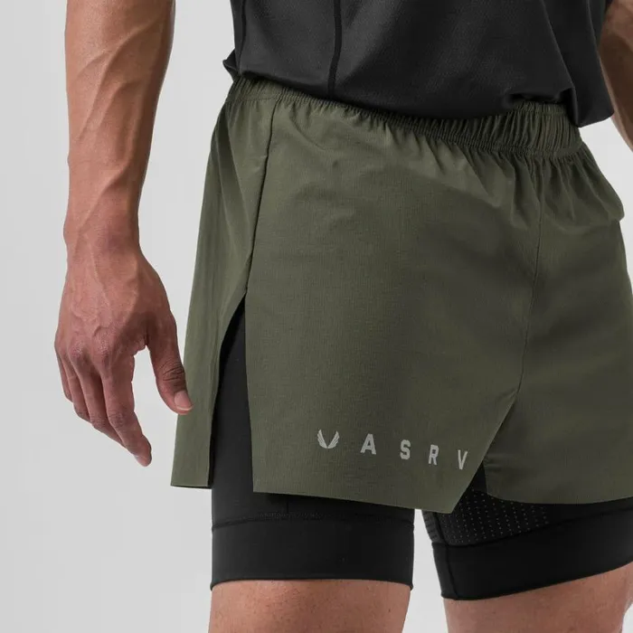ASRV Shorts Men Ripstop 3034 High Split Liner Short Oliveblack