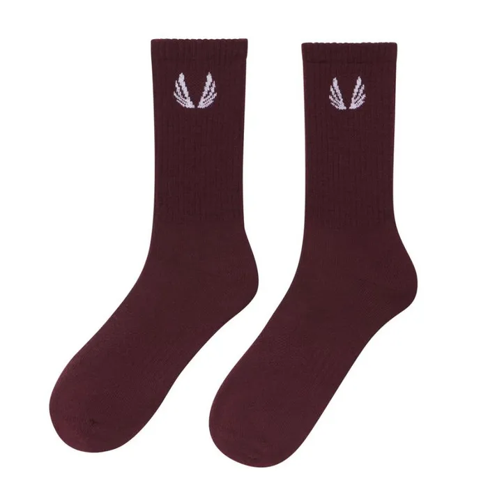 ASRV Socks and Underwear Men Essential Crew Socks 3 Pair Crimson Red