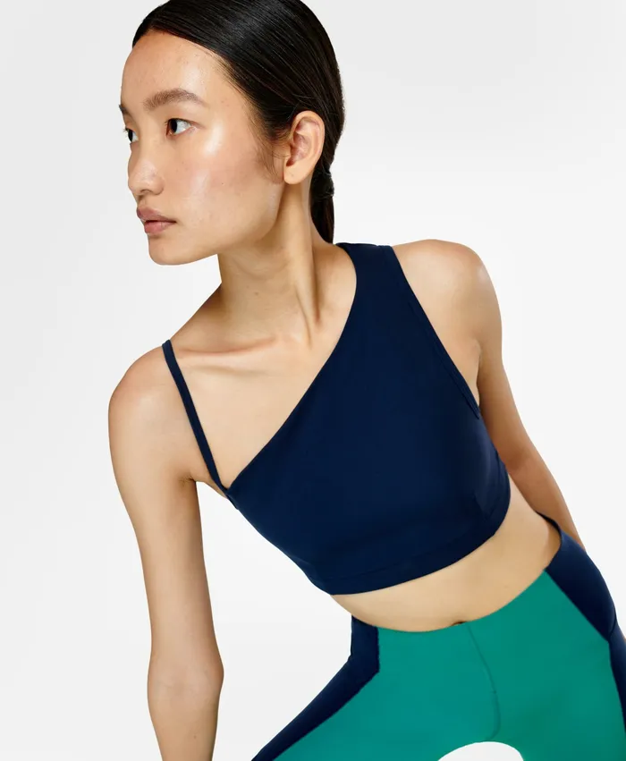 Asymmetric Sculpt Bra Navy Blue Women Underwear Sweaty Betty