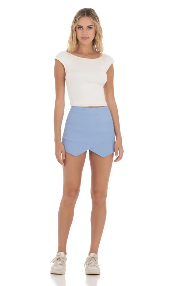 Asymmetric Skort Blue Women LUCY IN THE SKY Skirts