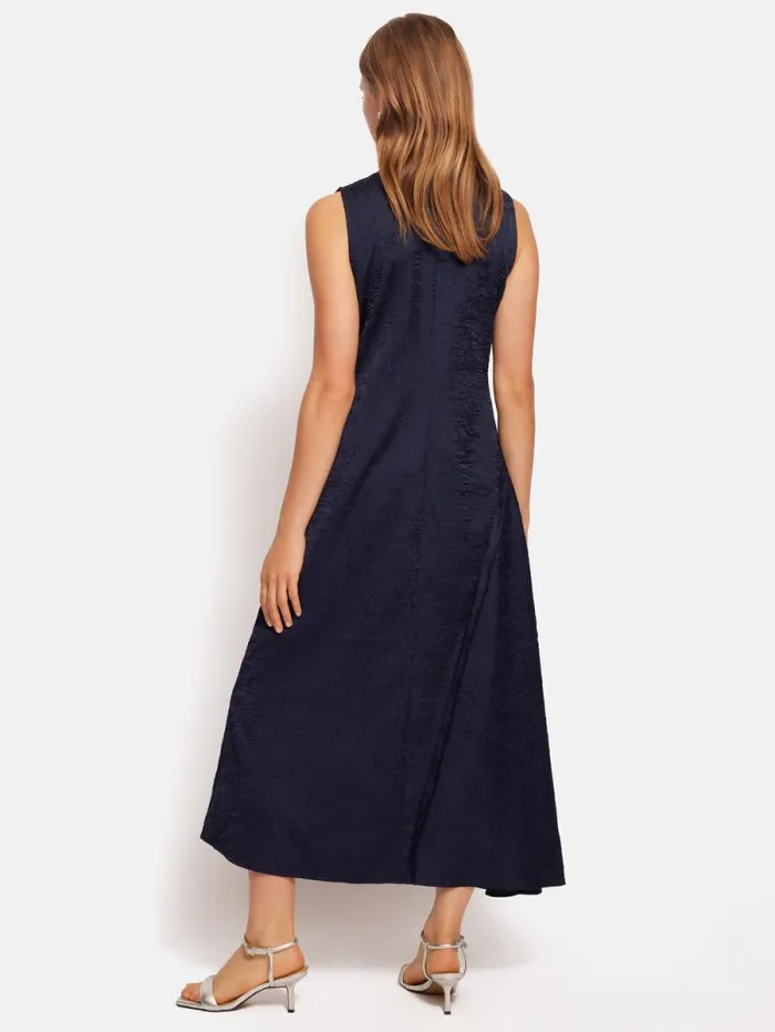 Asymmetric Textured Dress Navy Women Jigsaw Dresses and Jumpsuits