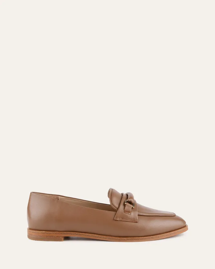 Athena loafers caramel leather LACE UP and LOAFERS jomercer Women