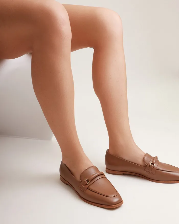 Athena loafers caramel leather LACE UP and LOAFERS jomercer Women Athena loafers caramel leather LACE UP and LOAFERS jomercer Women