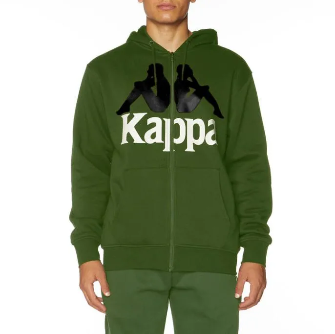 Authentic Awert 2 Hoodie 8211 Green Green Men Kappa Hoodies and Sweatshirts