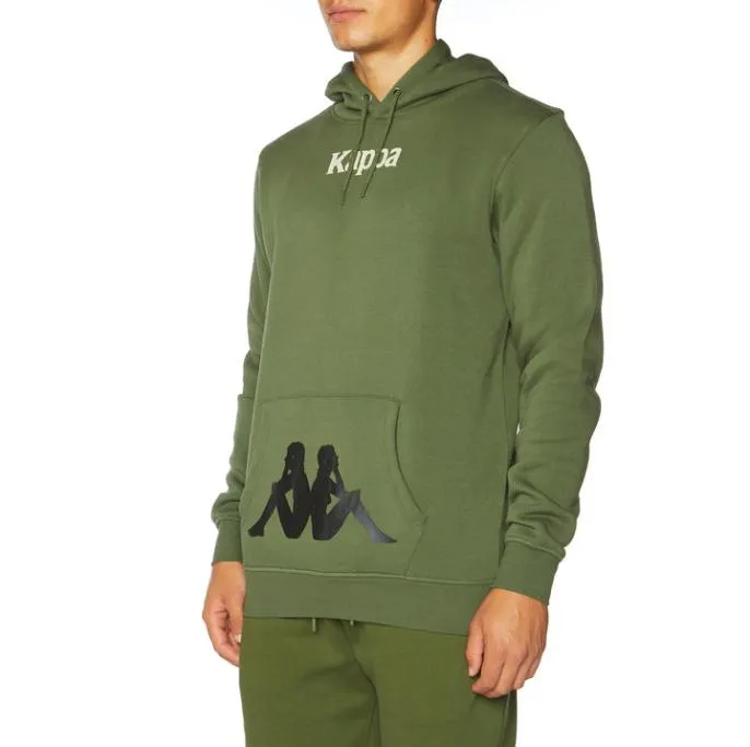 Authentic Eleo Hoodie 8211 Green Green Men Kappa Hoodies and Sweatshirts
