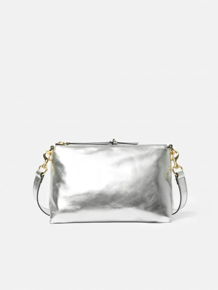 Ava Leather Crossbody Silver Women Jigsaw Bags