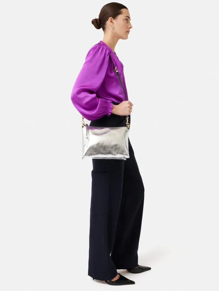 Ava Leather Crossbody Silver Women Jigsaw Bags