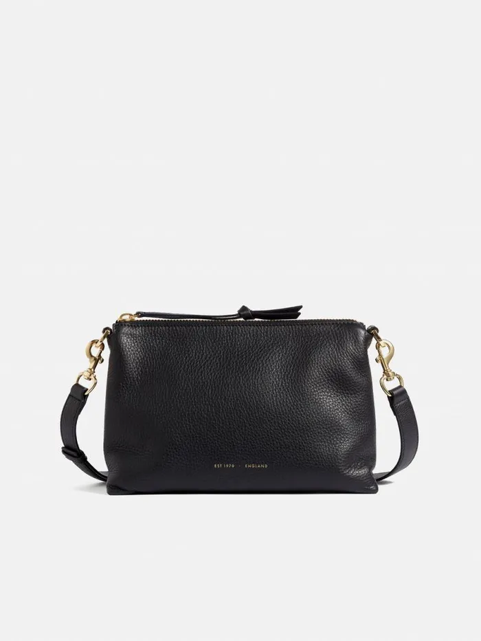 Ava Pebble Leather Crossbody Black Women Jigsaw Bags