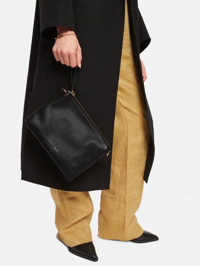 Ava Pebble Leather Crossbody Black Women Jigsaw Bags