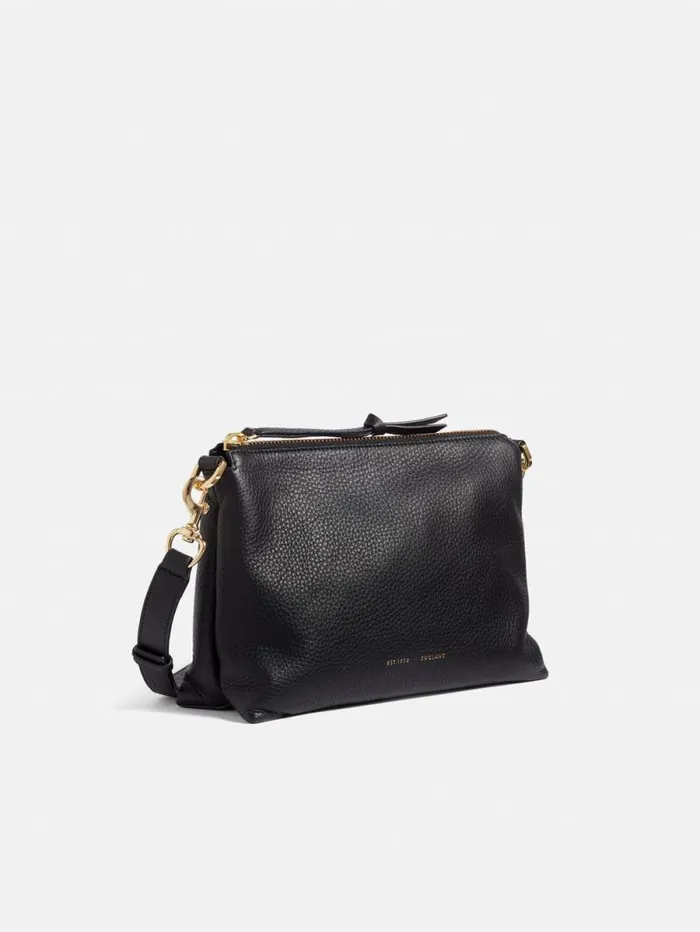 Ava Pebble Leather Crossbody Black Women Jigsaw Bags