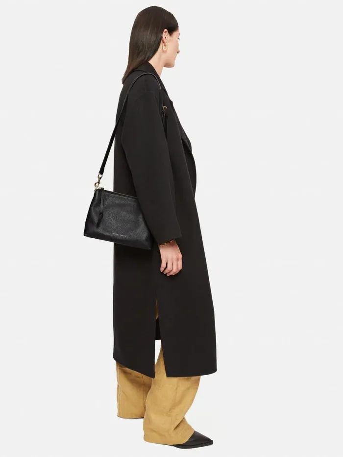 Ava Pebble Leather Crossbody Black Women Jigsaw Bags