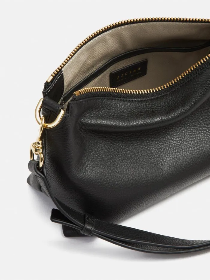 Ava Pebble Leather Crossbody Black Women Jigsaw Bags