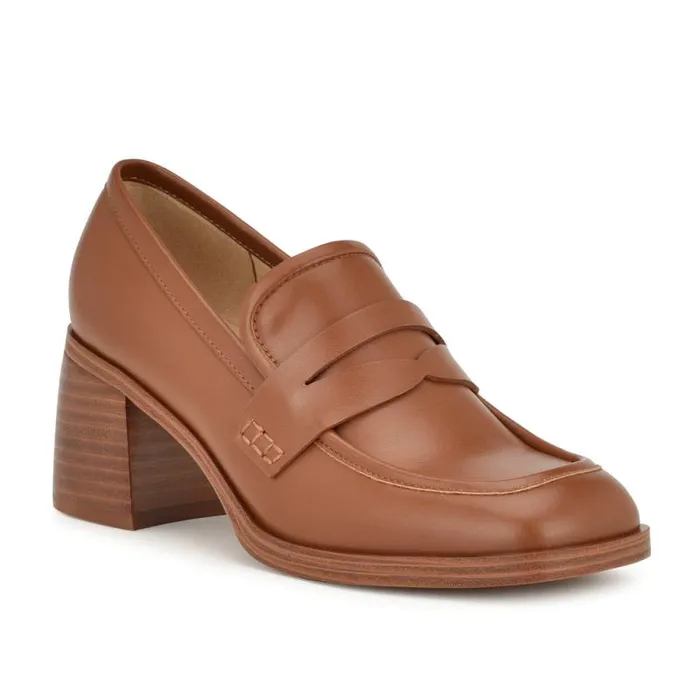 Avalia Heeled Loafers Dark Natural Women Nine West Heels Avalia Heeled Loafers Dark Natural Women Nine West Heels