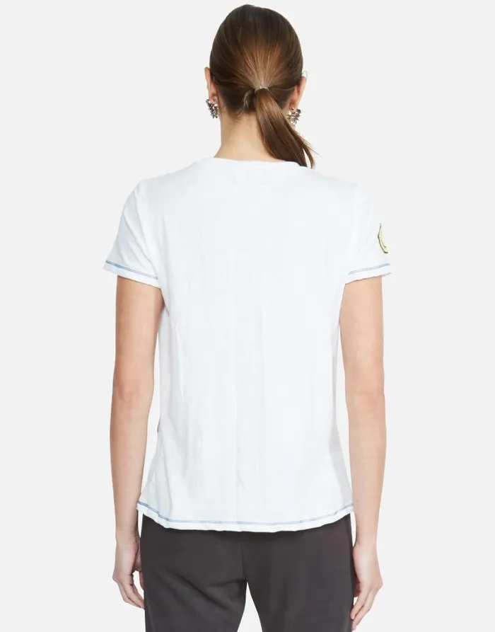Aviana Rad Checkered Heart White Women Lauren Moshi Short Sleeve