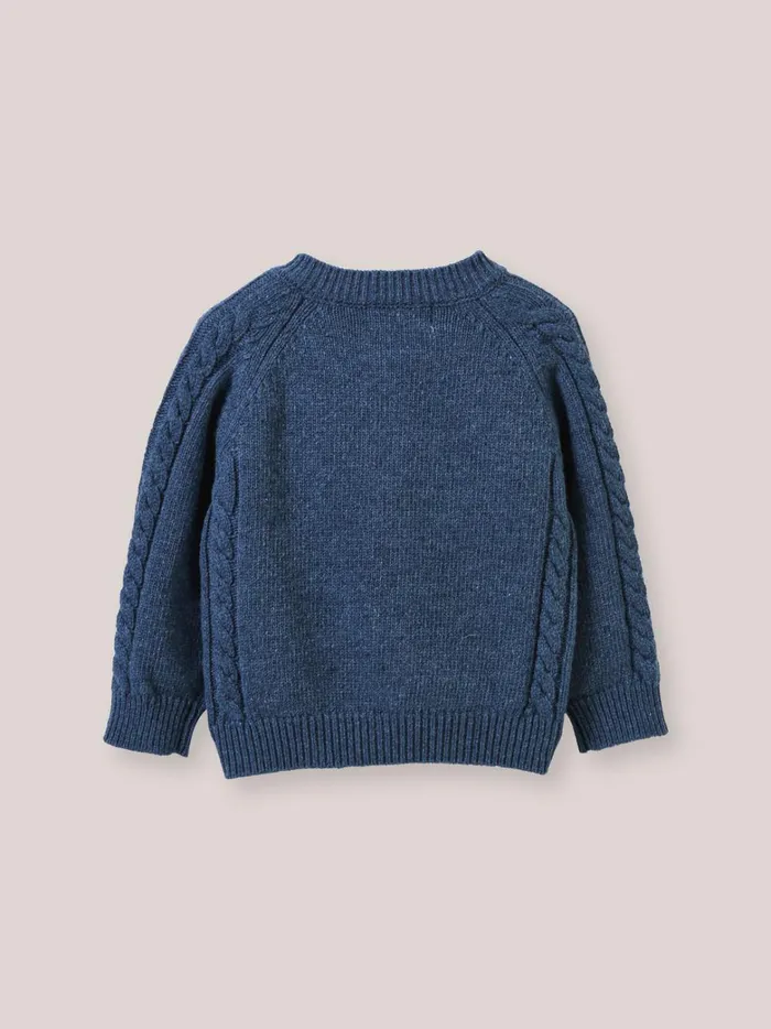 Baby Baby Girl Cyrillus Cable Knit Cardigan Nuit