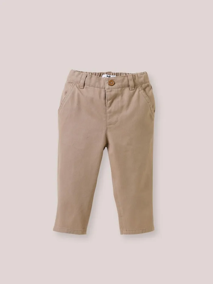 Baby Baby Girl Cyrillus Twill Trousers Marron Glace